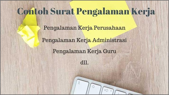 Contoh Surat Pengalaman Kerja Untuk Bpjs Ketenagakerjaan