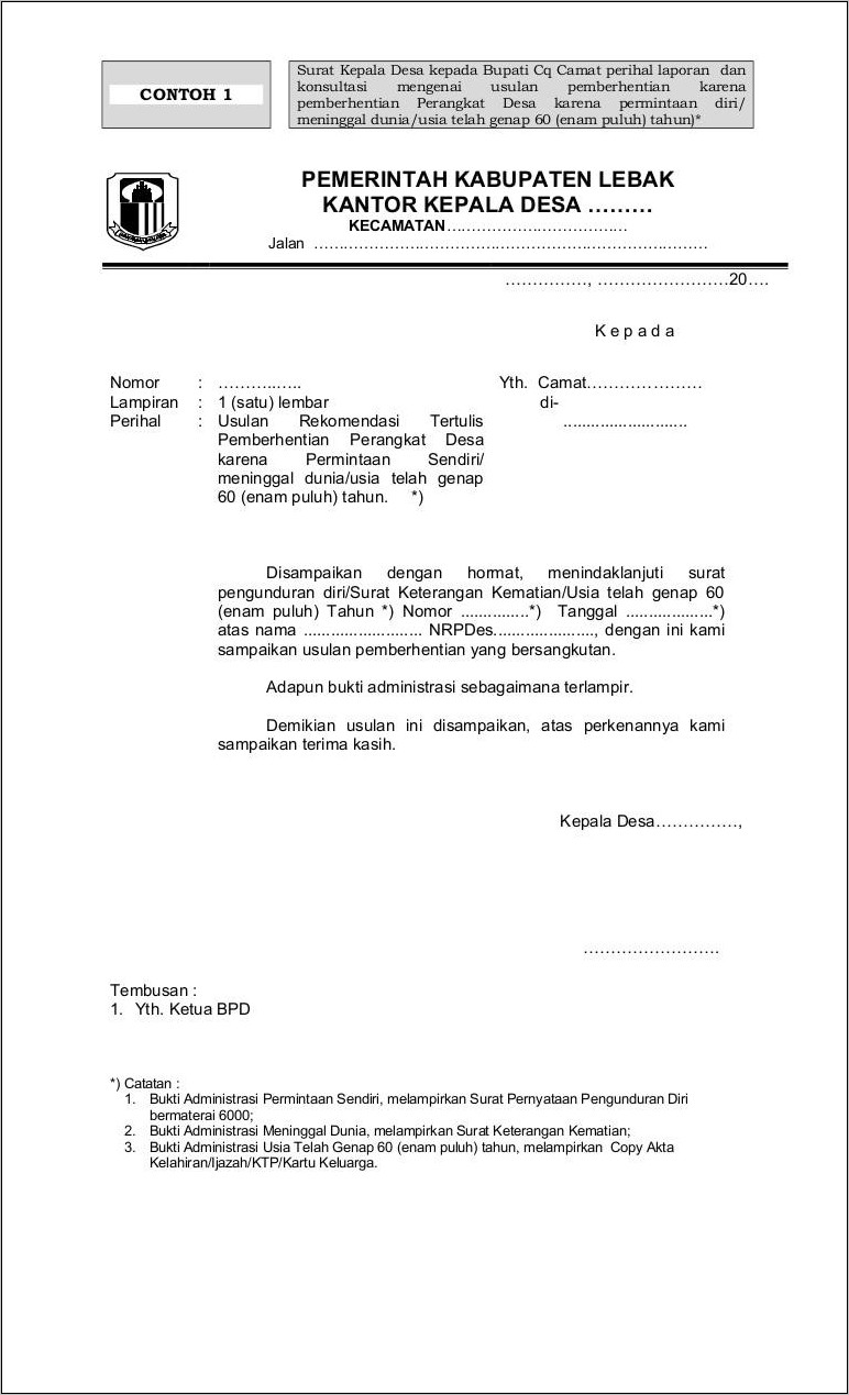 Contoh Surat Penggantian Pekerja