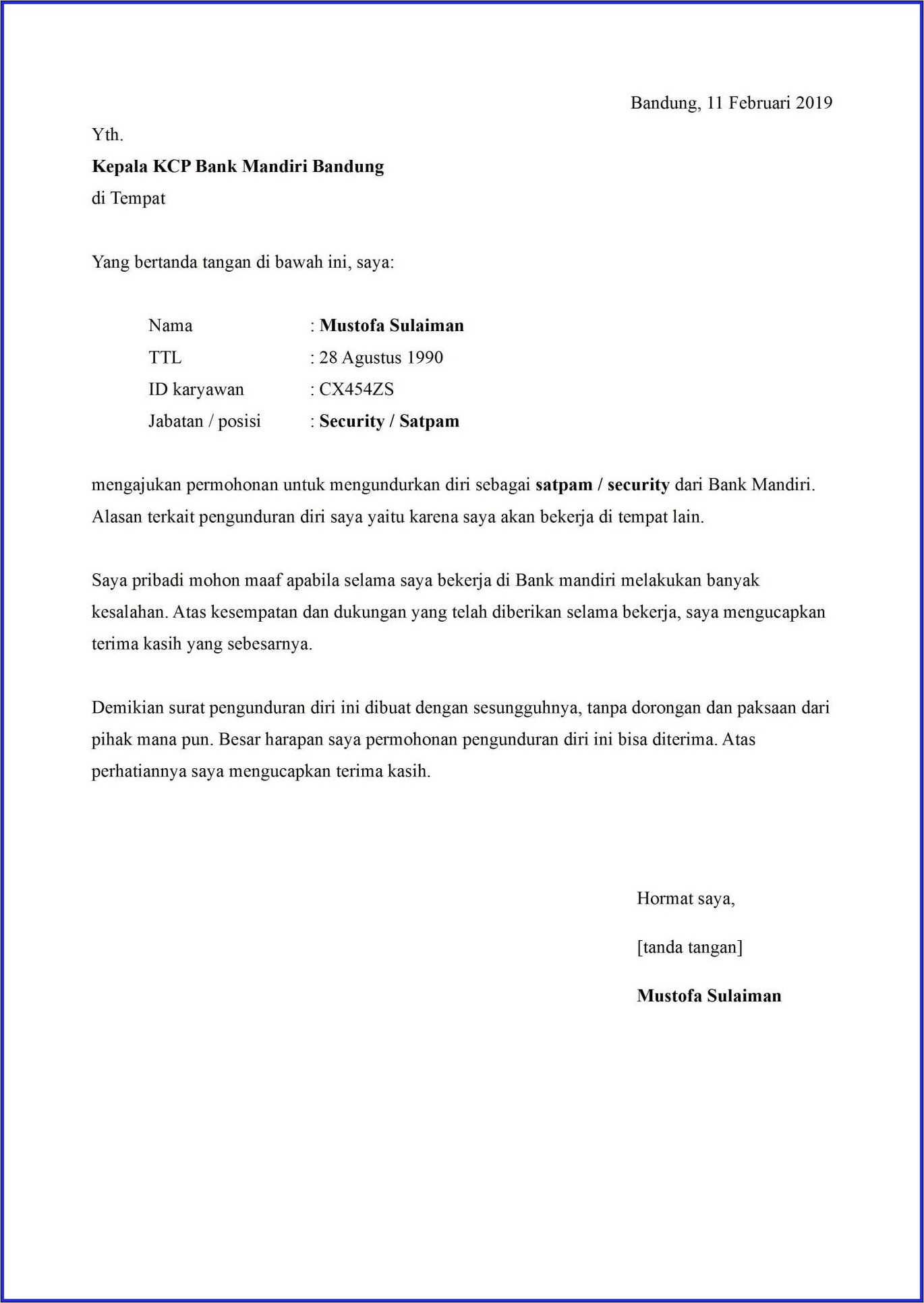 Contoh Surat Pengunduran Diri Kerja Karena Sakit - Surat Lamaran Kerja :  Desain Contoh Surat #al8aB25nWw