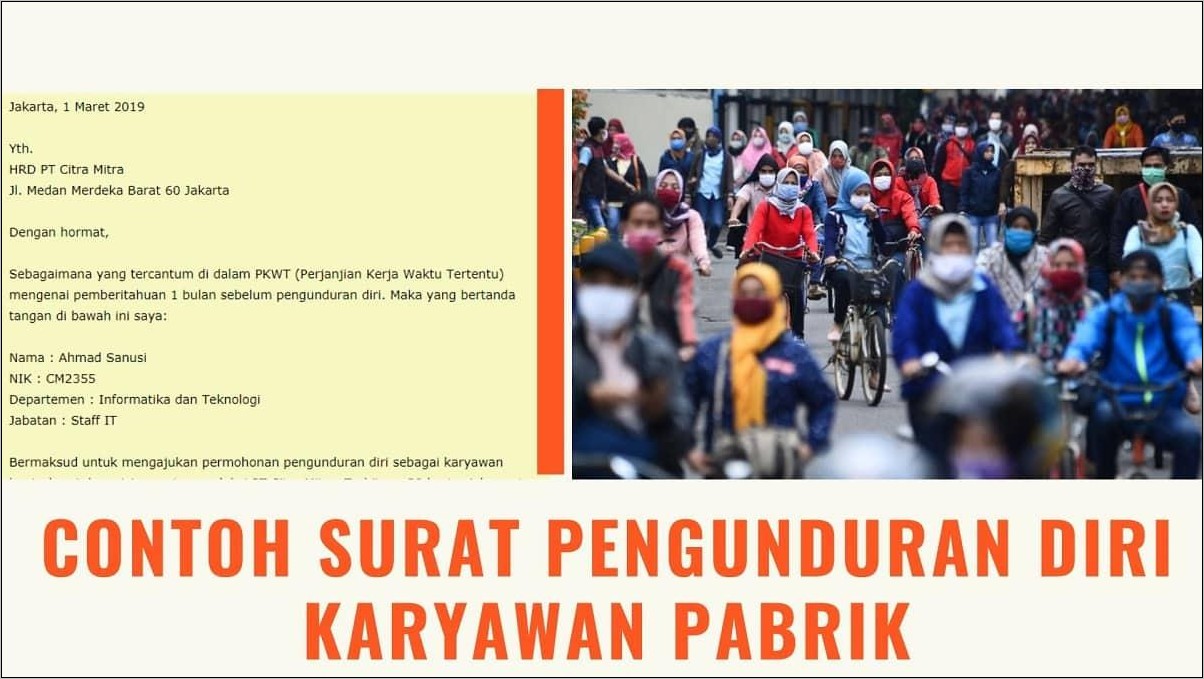 Contoh Surat Pengunduran Diri Pada Saat Training Kerja