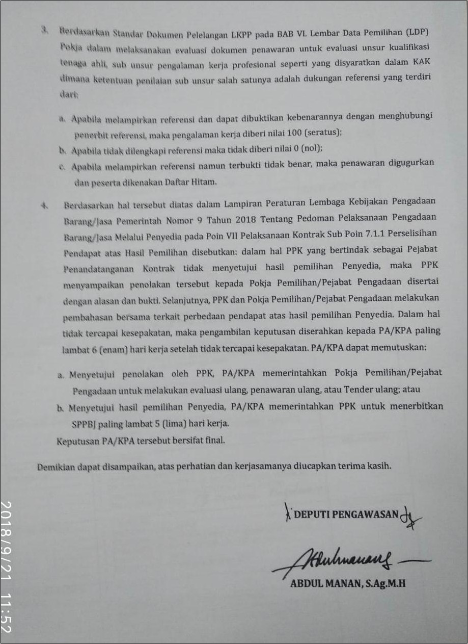 Contoh Surat Penolakan Pekerjaan Proyek