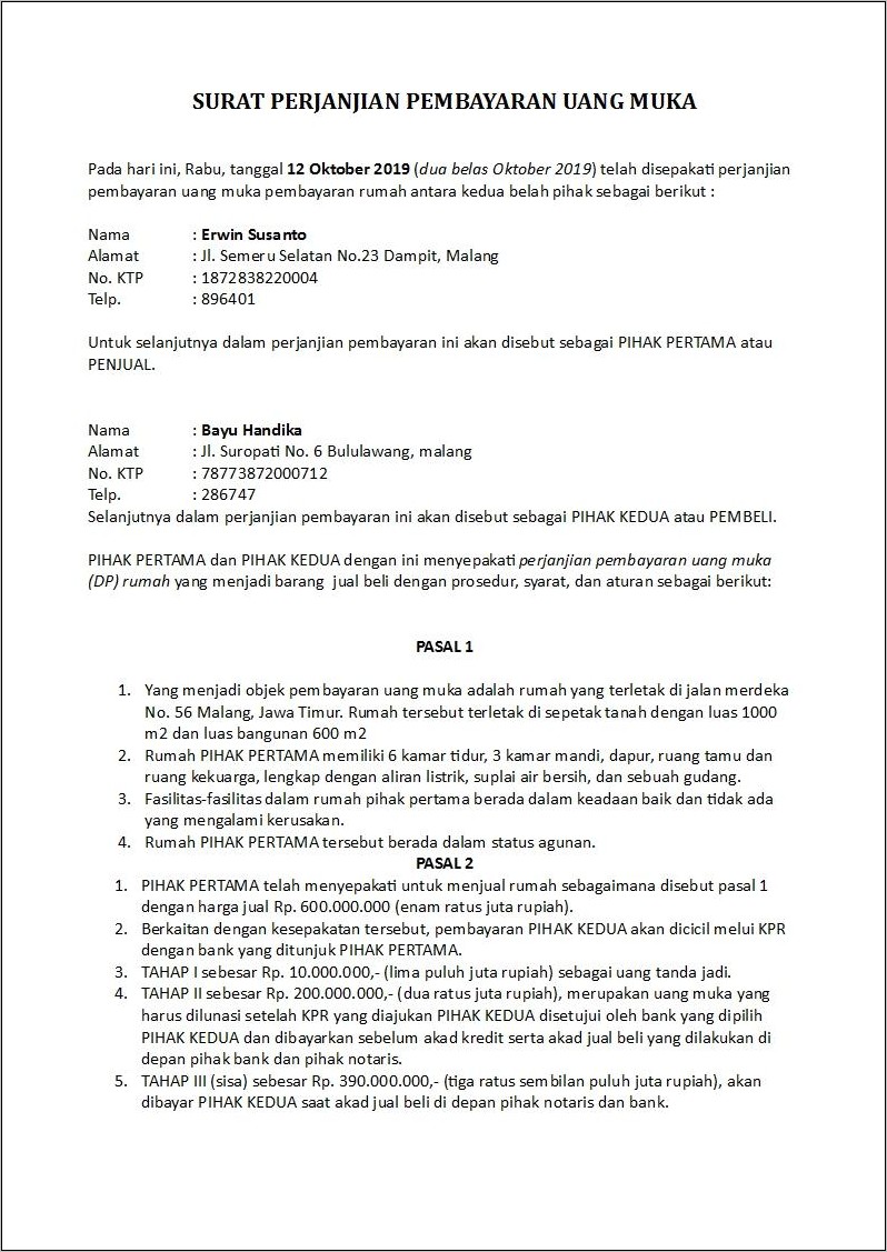 Contoh Surat Peraturan Kerja Pdf