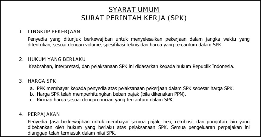 Contoh Surat Perintah Kerja Catering