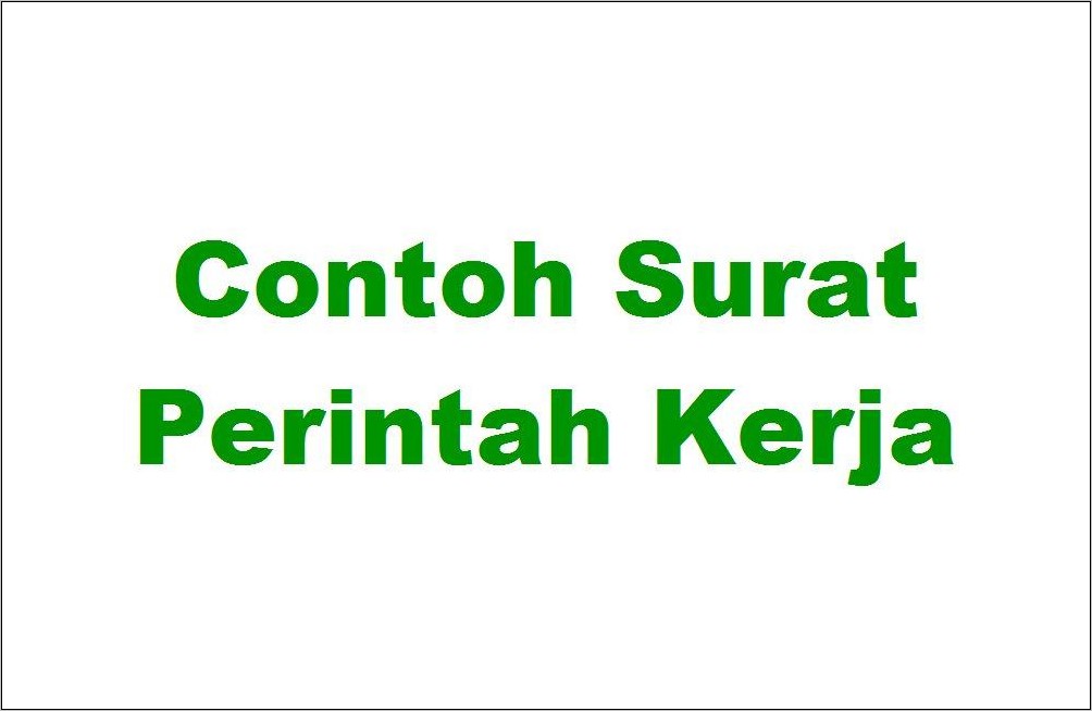 Contoh Surat Perintah Kerja Proyek Doc