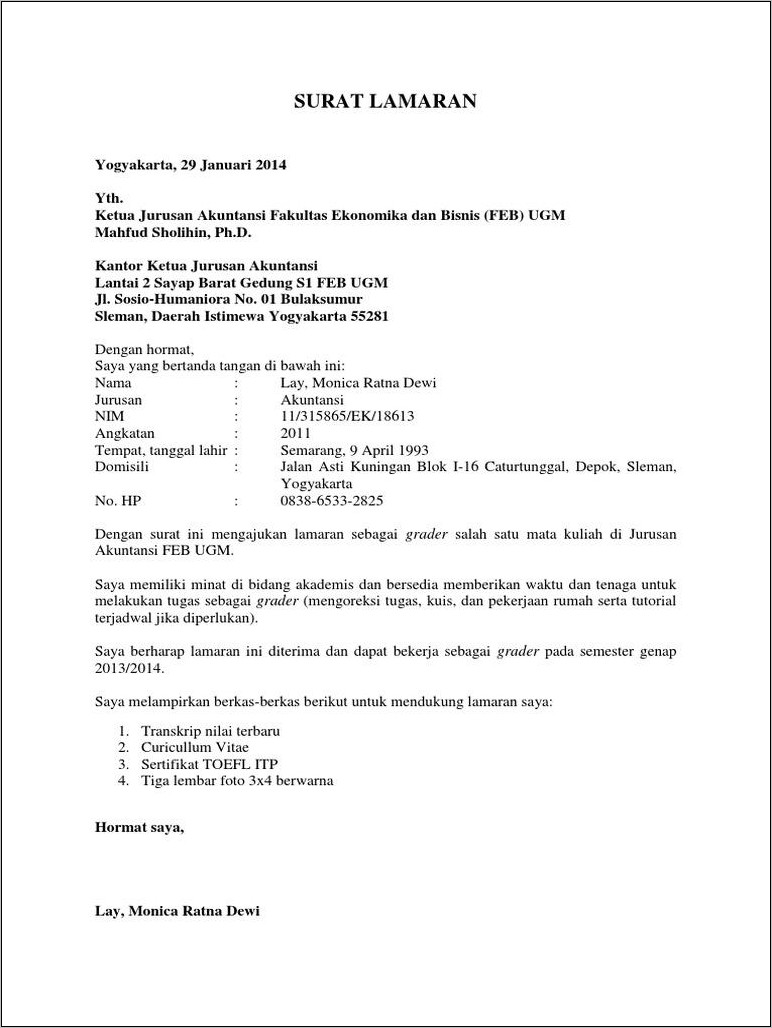 Contoh Surat Perintah Kerja Sopir