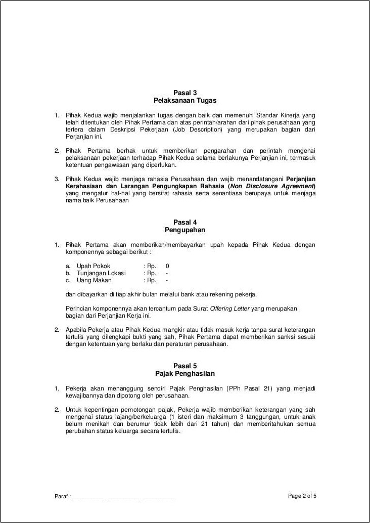 Contoh Surat Perintah Kerja Spg