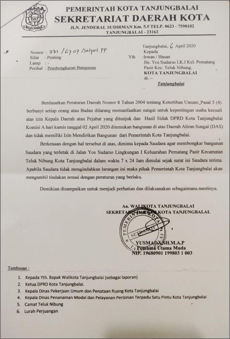 Contoh Surat Perintah Kerja Tambang