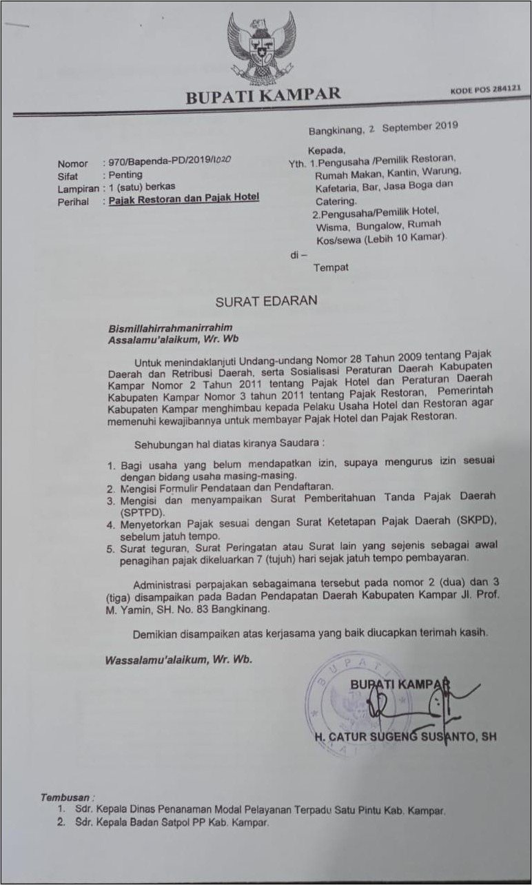 Contoh Surat Perjanjian Kerja Catering