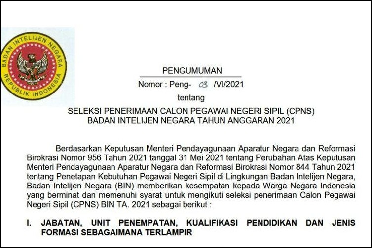 Contoh Surat Perjanjian Kerja Cpns