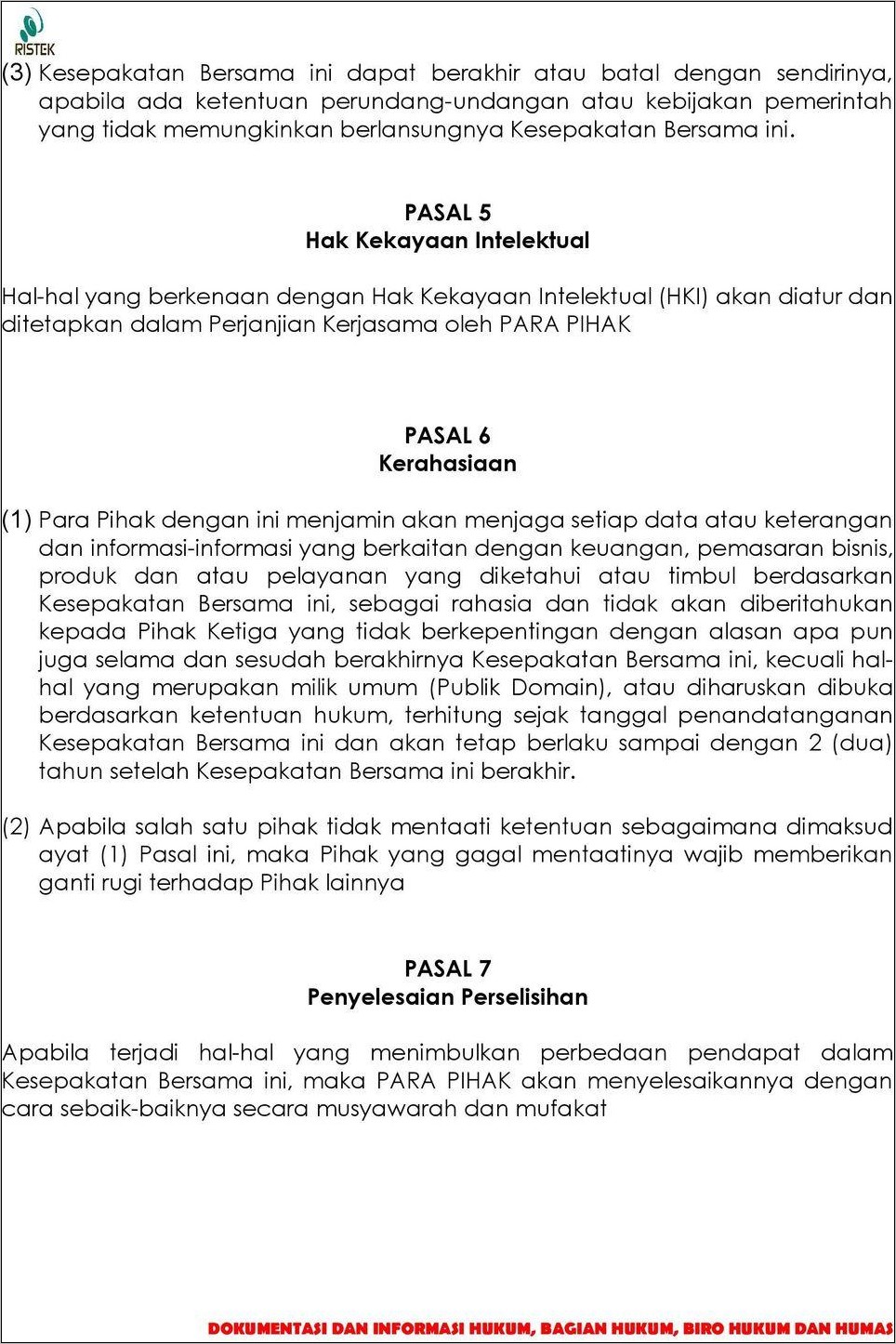 Contoh Surat Perjanjian Kerja Laut