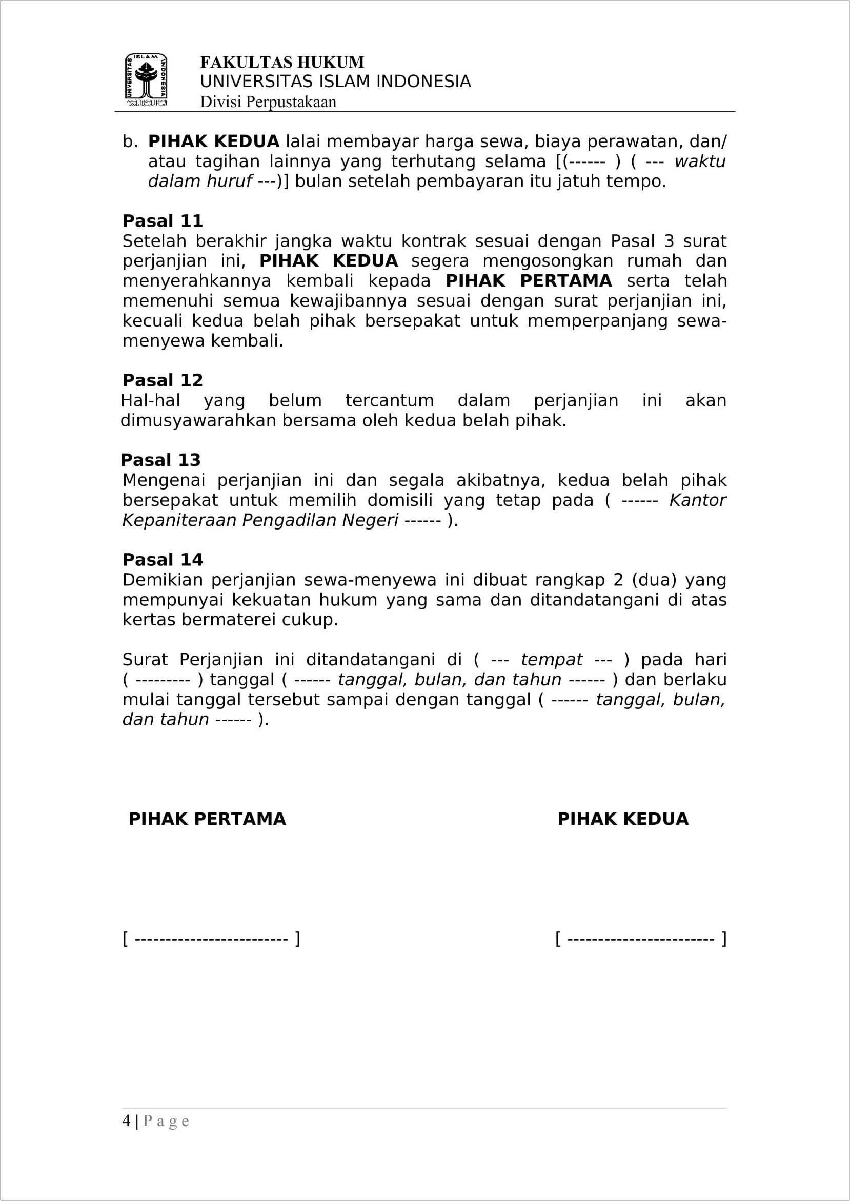 Contoh Surat Perjanjian Kerja Mujiono Dalam Bahasa Inggris  Surat