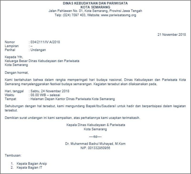 Contoh Surat Permohonan Kerja Ke Dinas