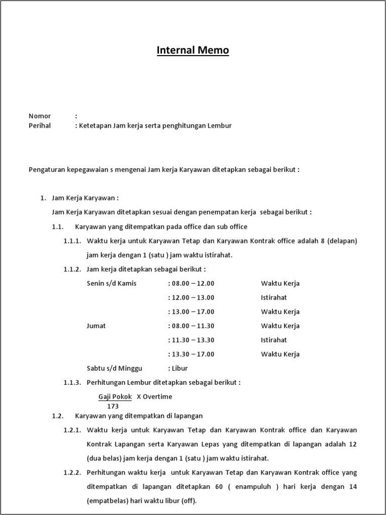 Contoh Surat Permohonan Masuk Jam Kerja
