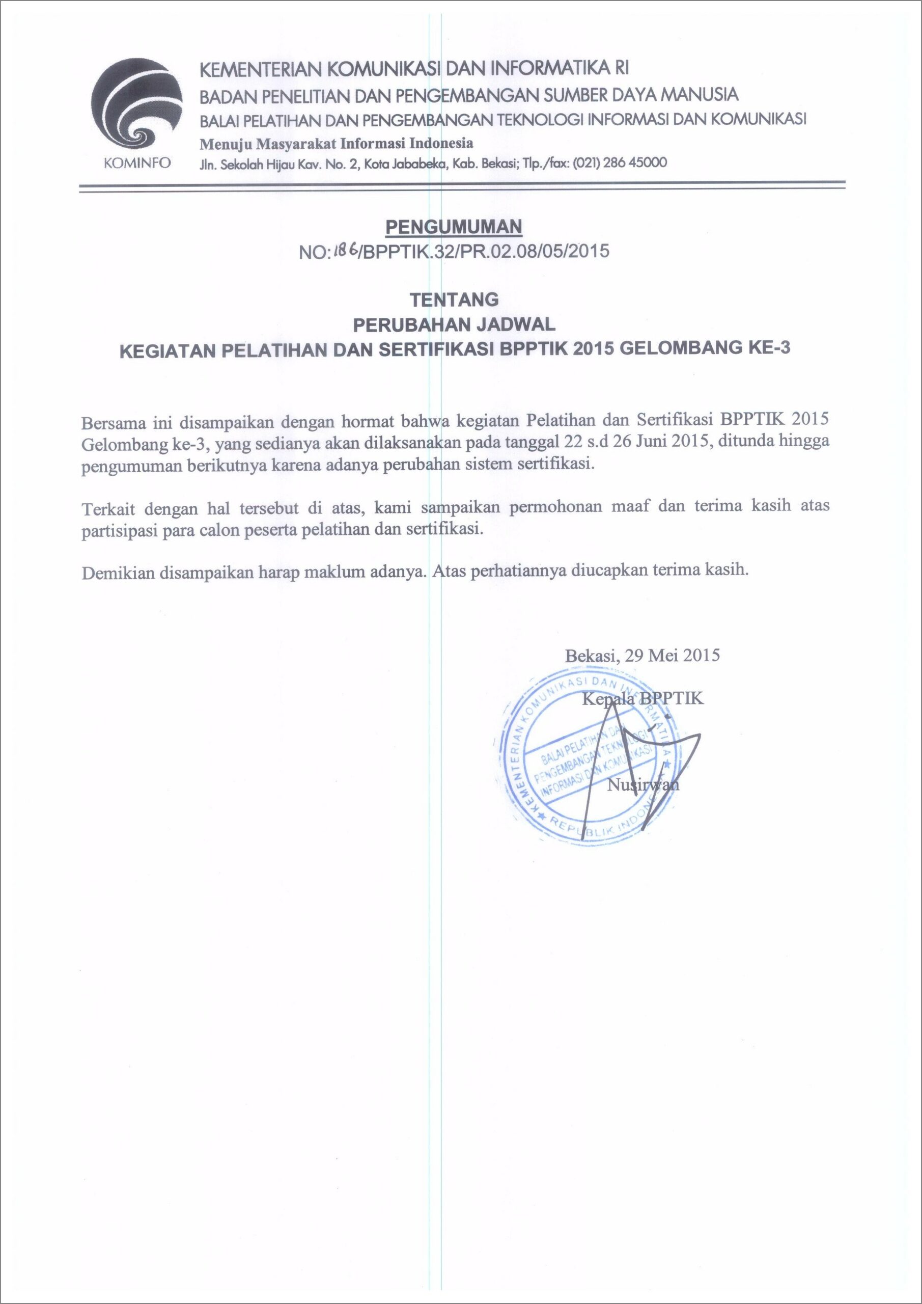Contoh Surat Permohonan Pembicara Rapat Kerja