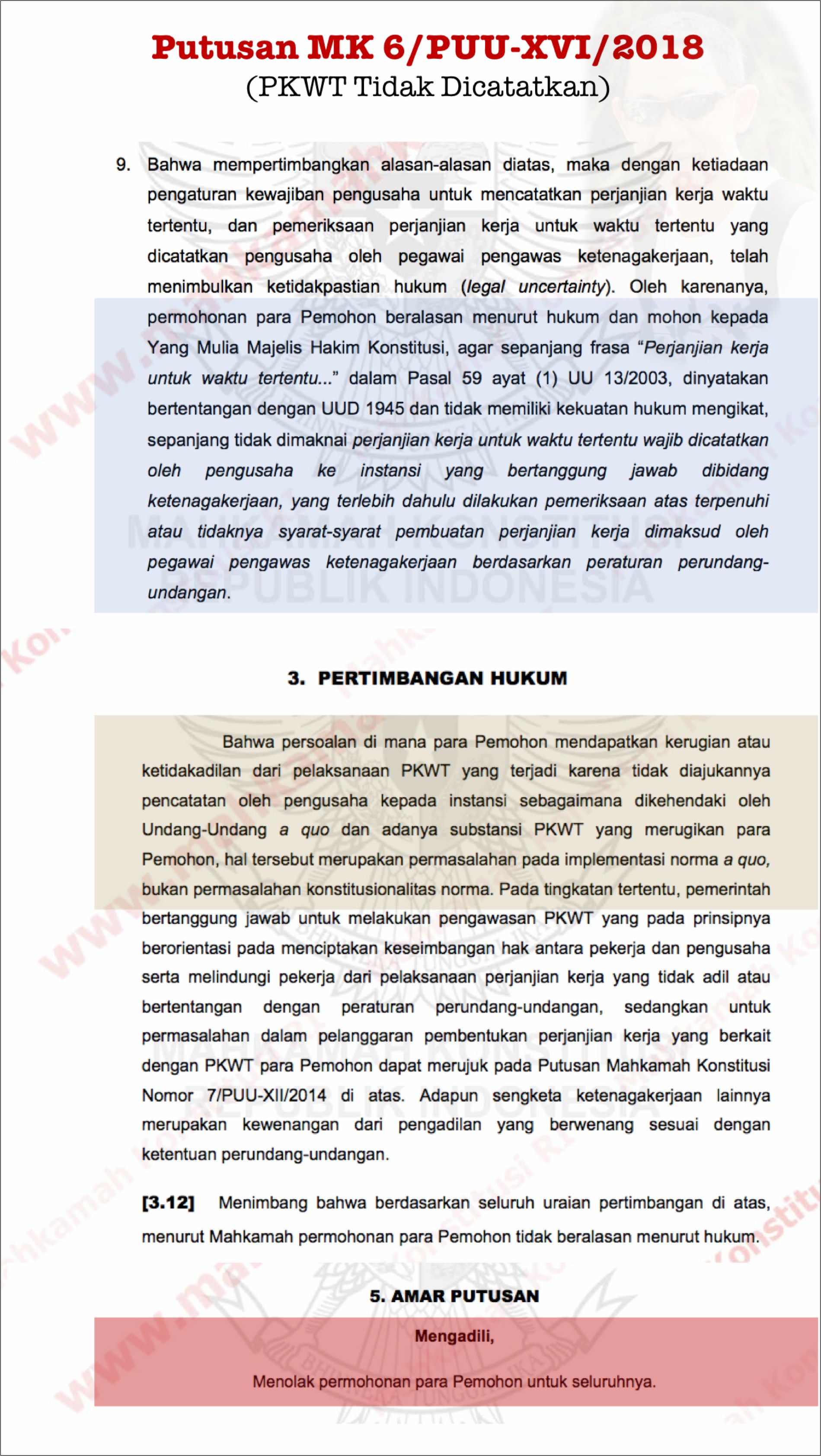 Contoh Surat Permohonan Pengajuan Pegawai Kontrak Kerja Pkwt