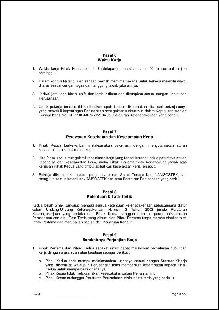 Contoh Surat Pernyataaan Kerja Karyawan Kecelakaan