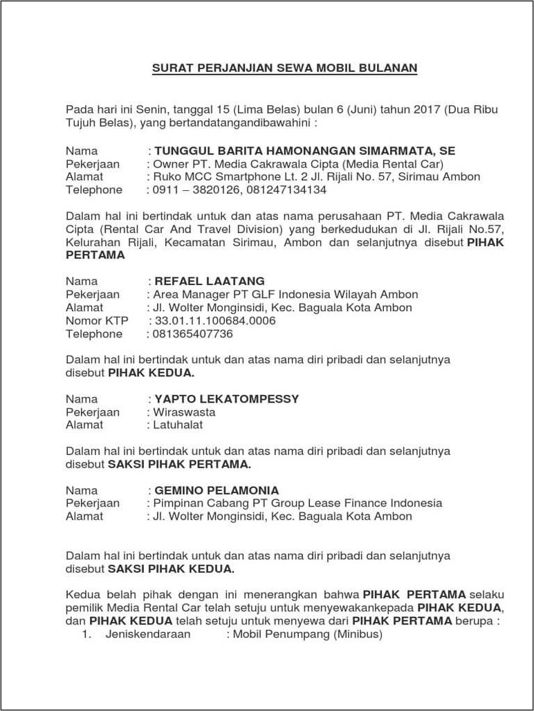 Contoh Surat Pernyataan Kerja Sopir Truck