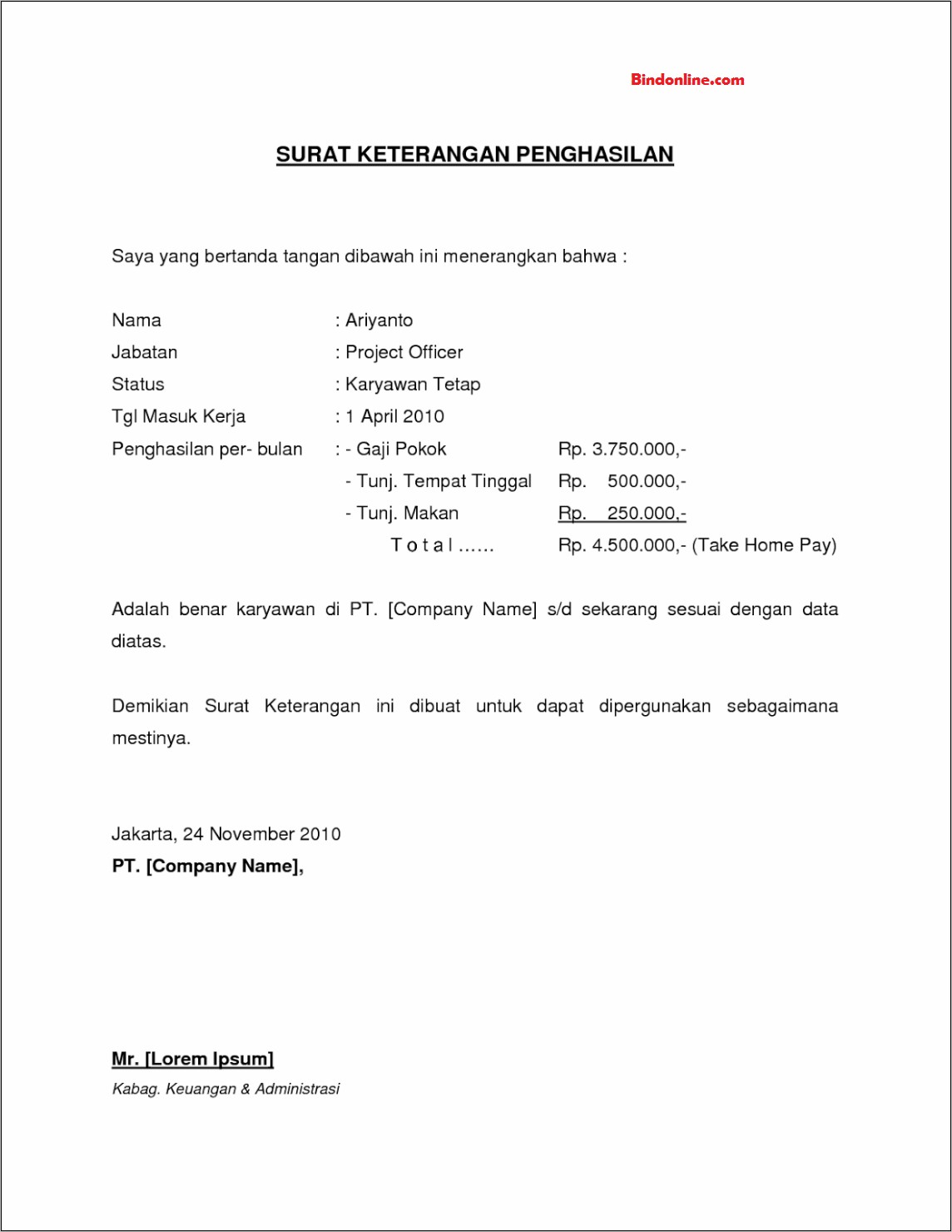 Contoh Surat Pernyataan Keseluruhan Pekerja Di Perusahaan