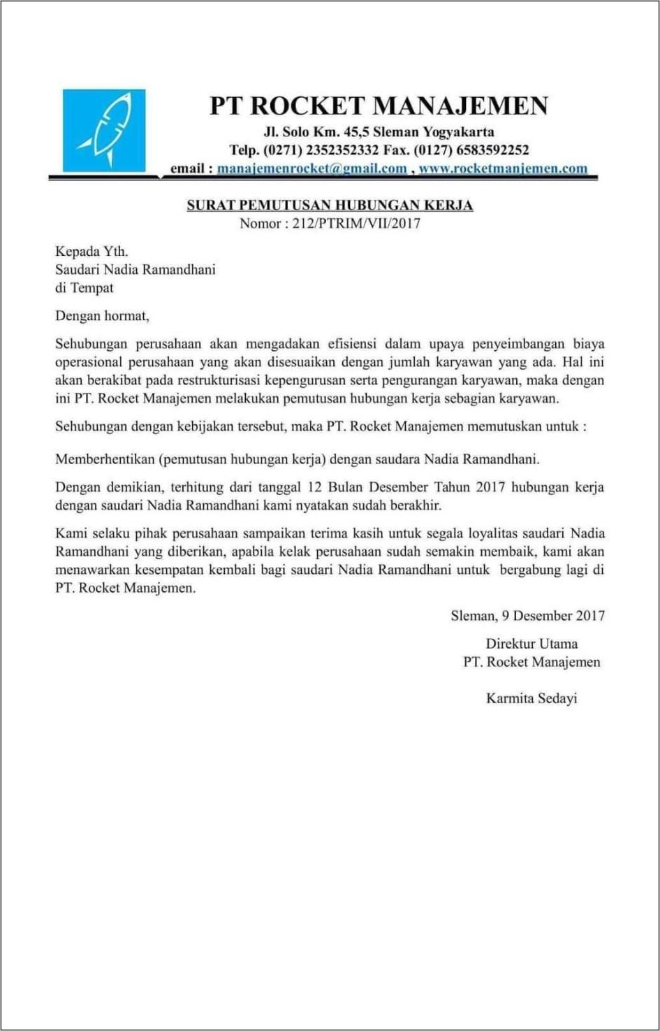 Contoh Surat Pernyataan Lama Bekerja Lagi Di Perusahaan