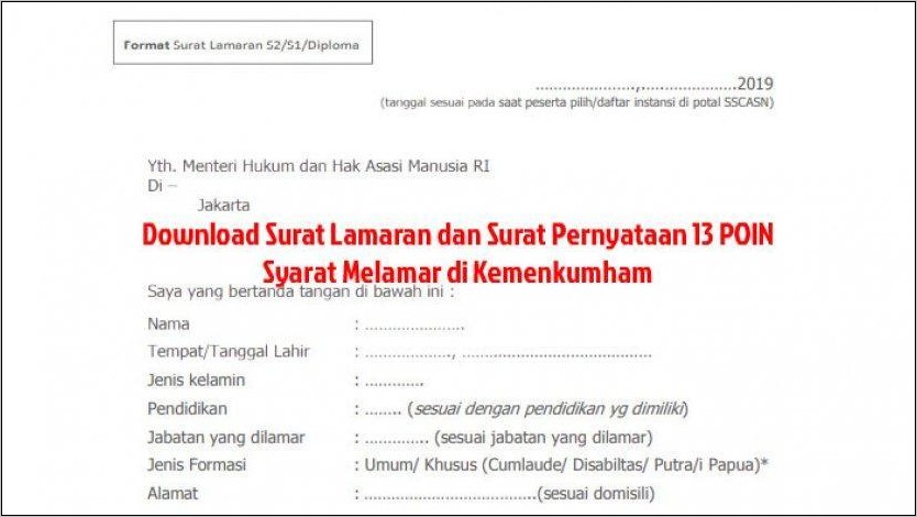 Contoh Surat Pernyataan Melamar Perdes