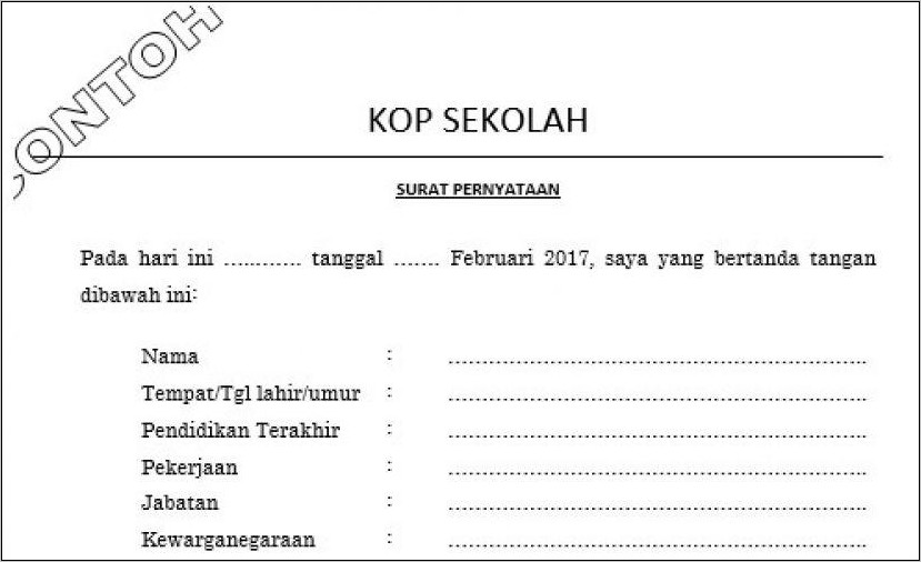 Contoh Surat Pernyataan Menerima Pekerjaan