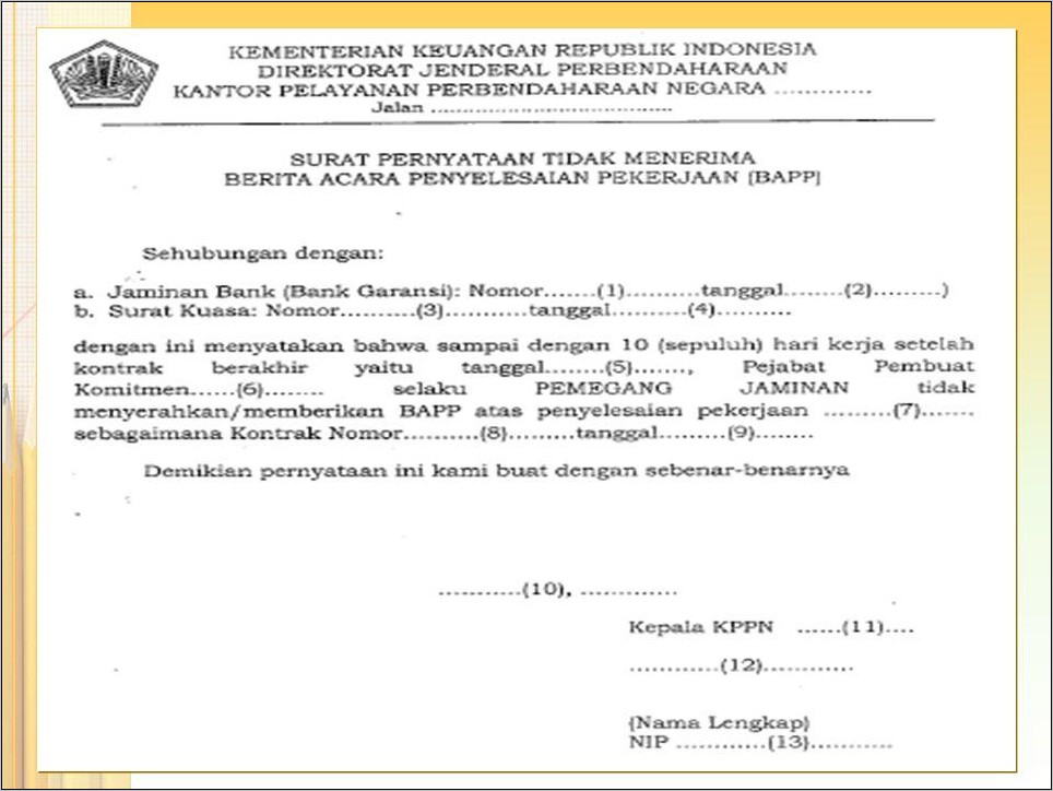 Contoh Surat Pernyataan Sanggup Menyelesaikan Sisa Pekerjaan