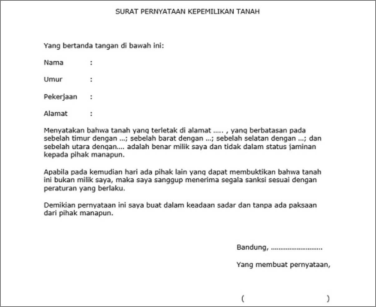 Contoh Surat Pernyataan Tanggung Jawab Kerja