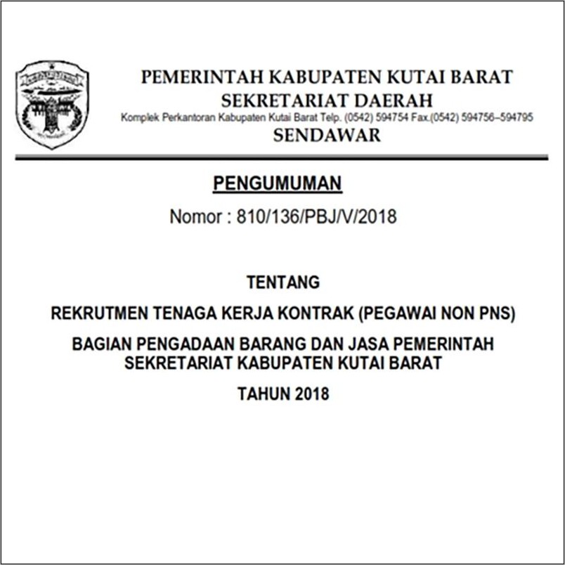 Contoh Surat Peryataan Bekerja Di Lpse