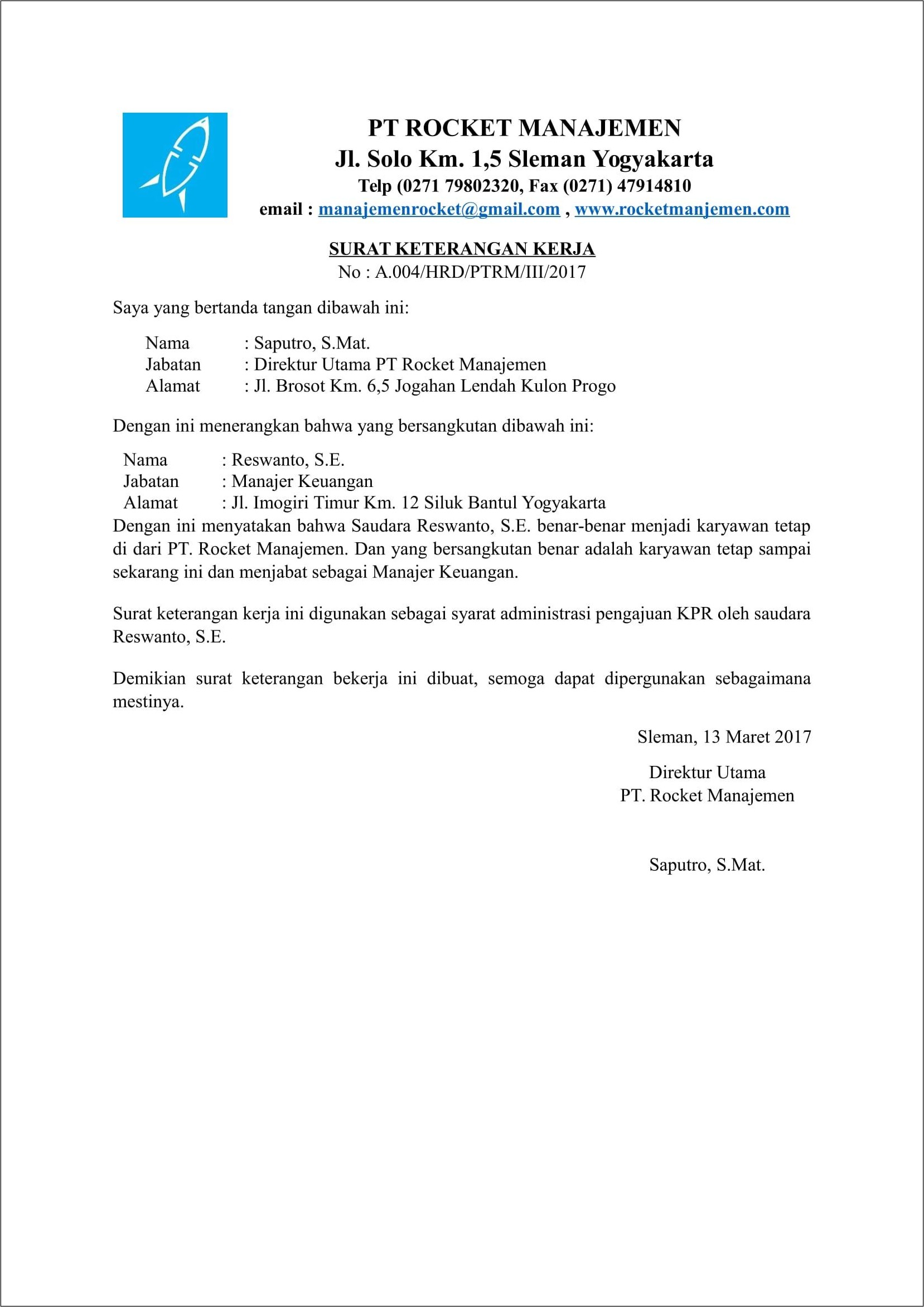 Contoh Surat Refensi Kerja Untuk Kridit Bank