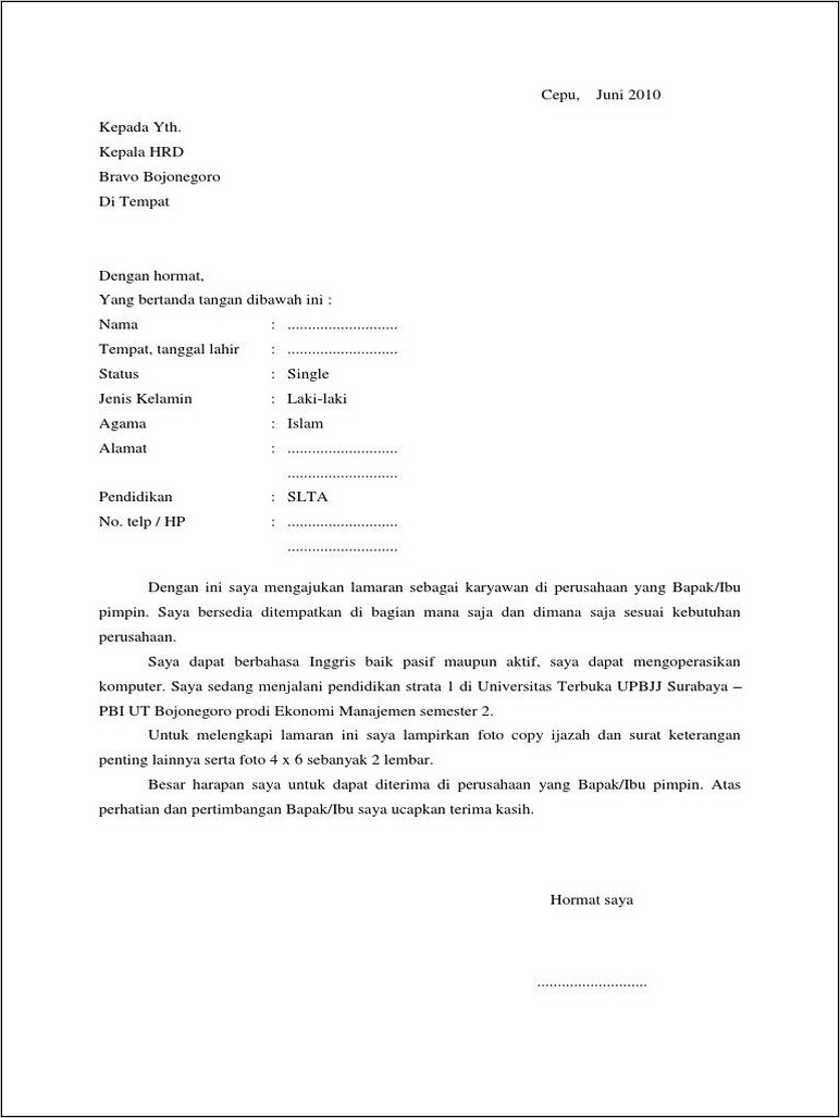 Contoh Surat Referensi Kerja Swalayan