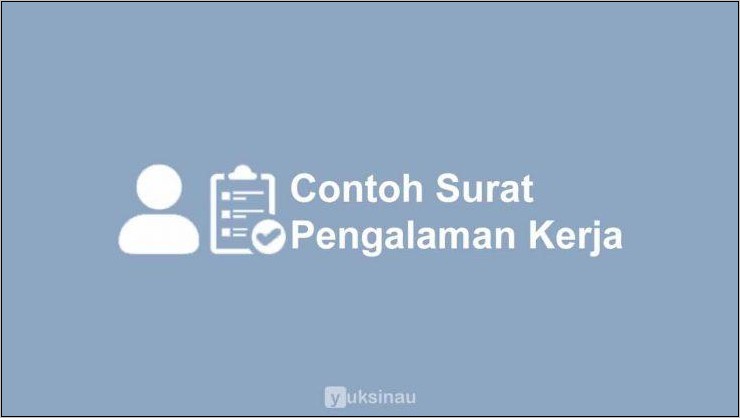 Contoh Surat Referensi Pengalaman Kerja