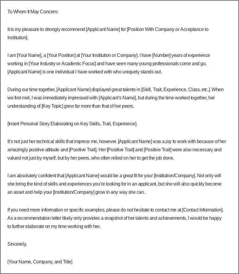 Contoh Surat Rekomendasi Kerja Resmi