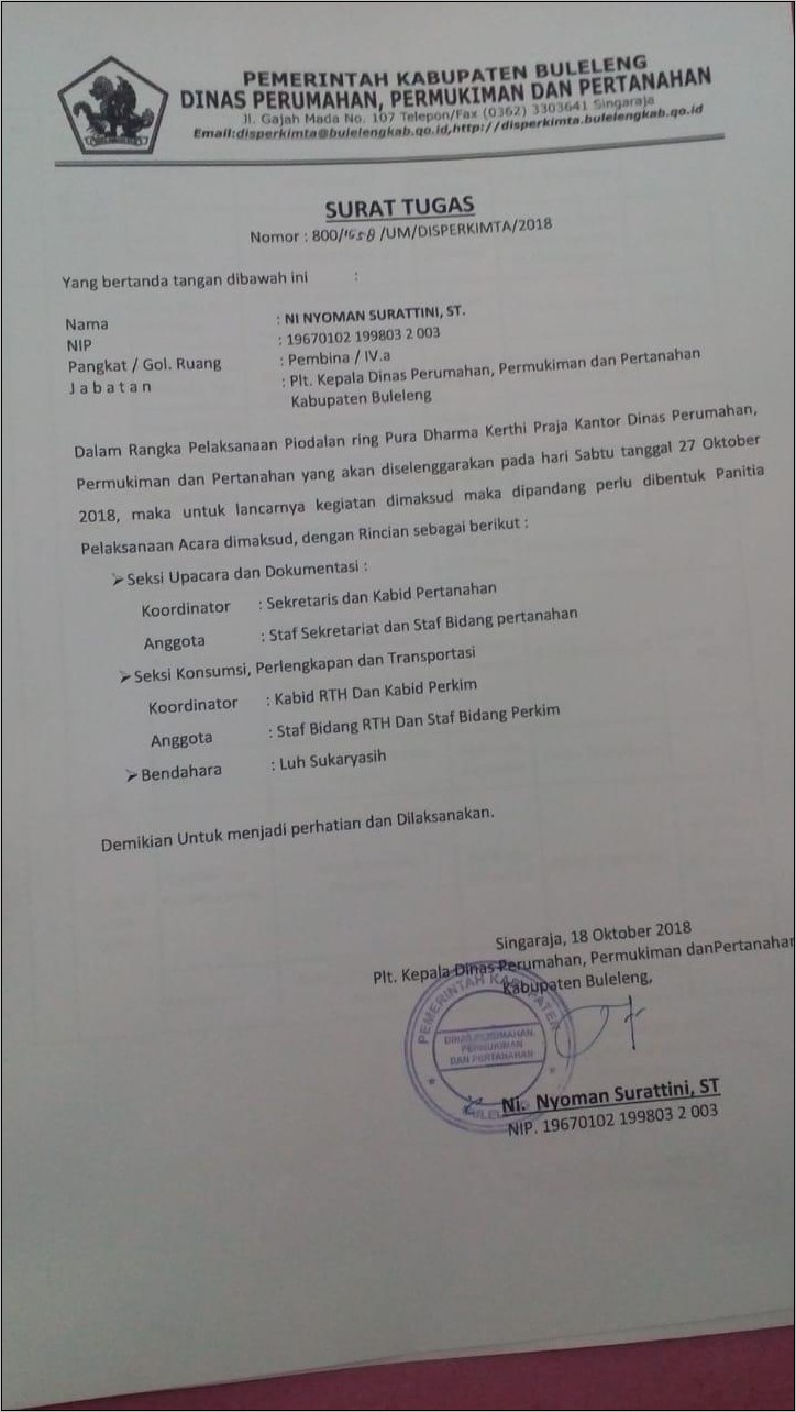 Contoh Surat Resmi Kerja Bakti