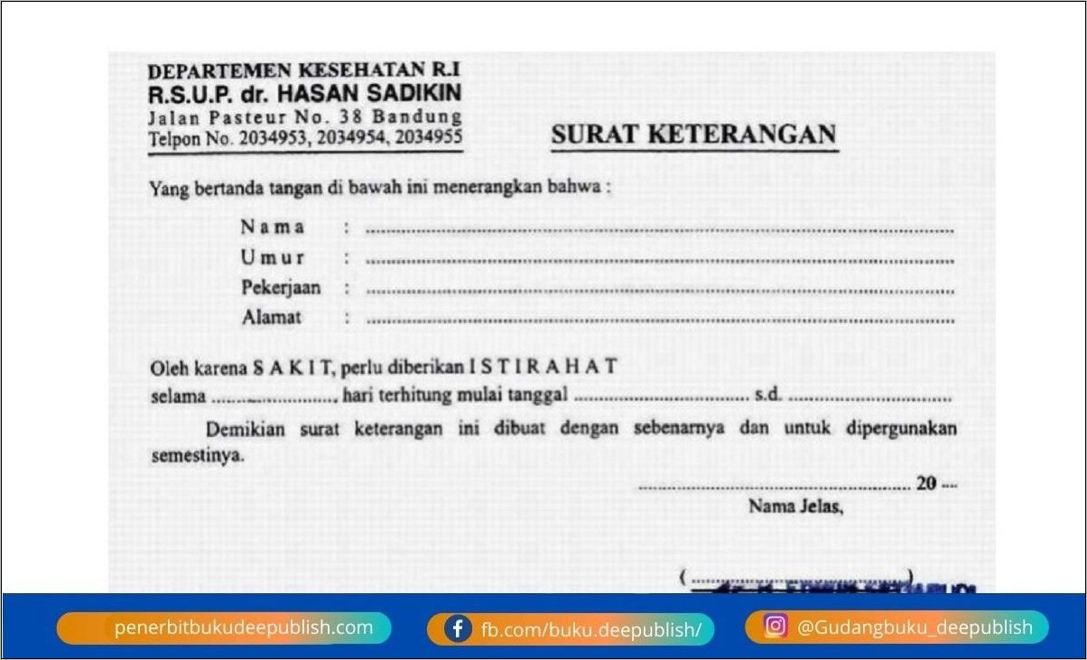 Contoh Surat Sakit Untuk Kerja