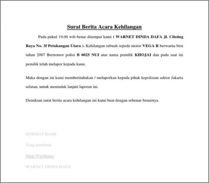 Contoh Surat Serah Terima Pekerjaan Perpindahan Tugas