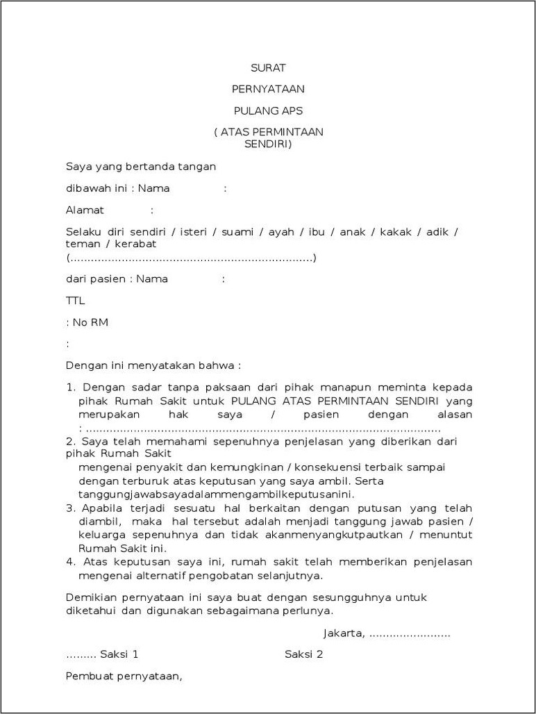 Contoh Surat Tidak Bisa Meninggalkan Kerja