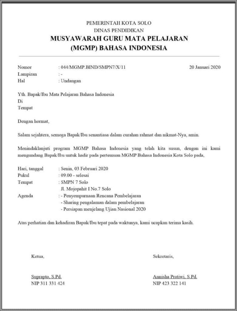 Contoh Surat Undangan Perpisahan Keluar Kerja