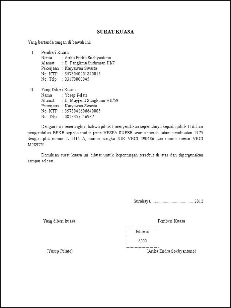 Contoh Surat Untuk Pengambilan Surat Penempatan Kerja