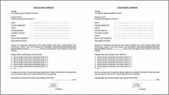 Contoh Titimangsa Surat Lamaran Kementerian Kelautan 2019 Cpns