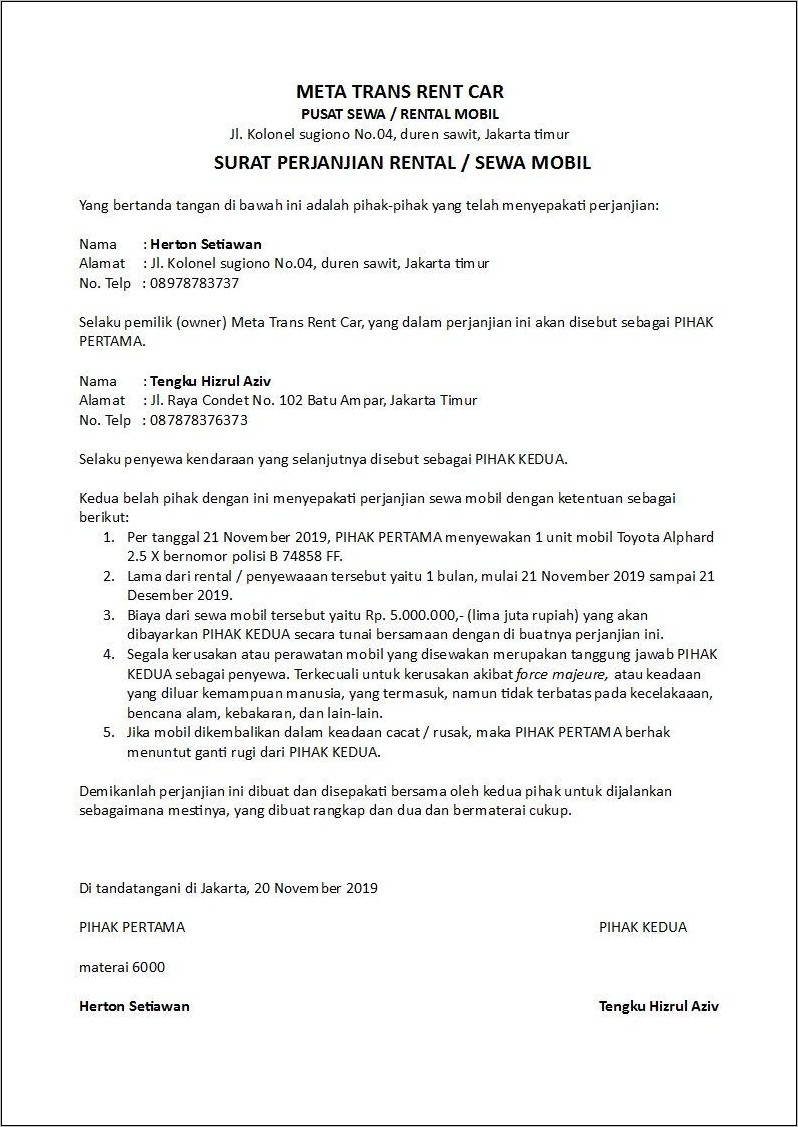 Download Contoh Surat Kontrak Kerja Siap Pakai