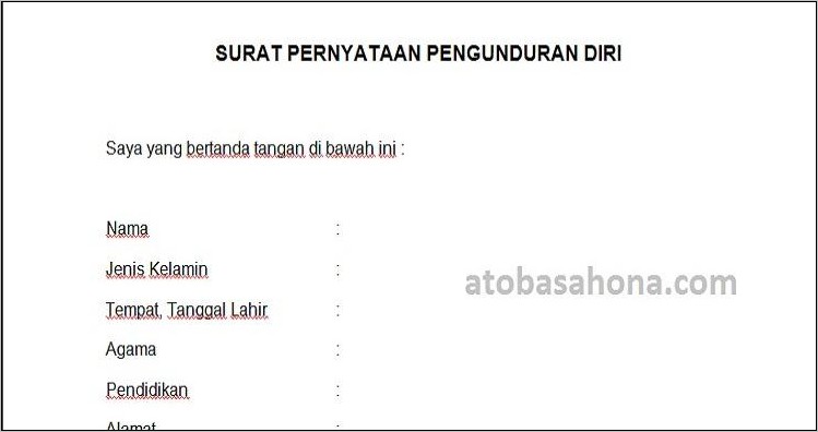 Honorer Pemda Contoh Surat Lamaran Honorer