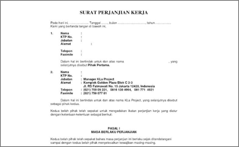 15 Contoh Surat Perjanjian Kerjasama