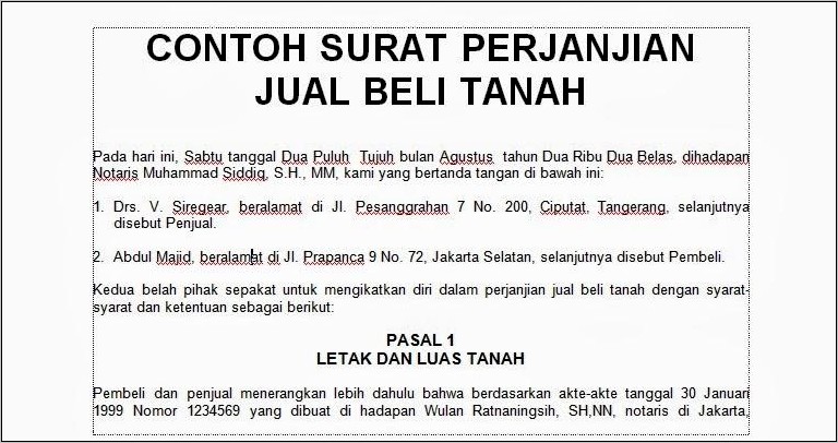 9 Contoh Surat Perjanjian