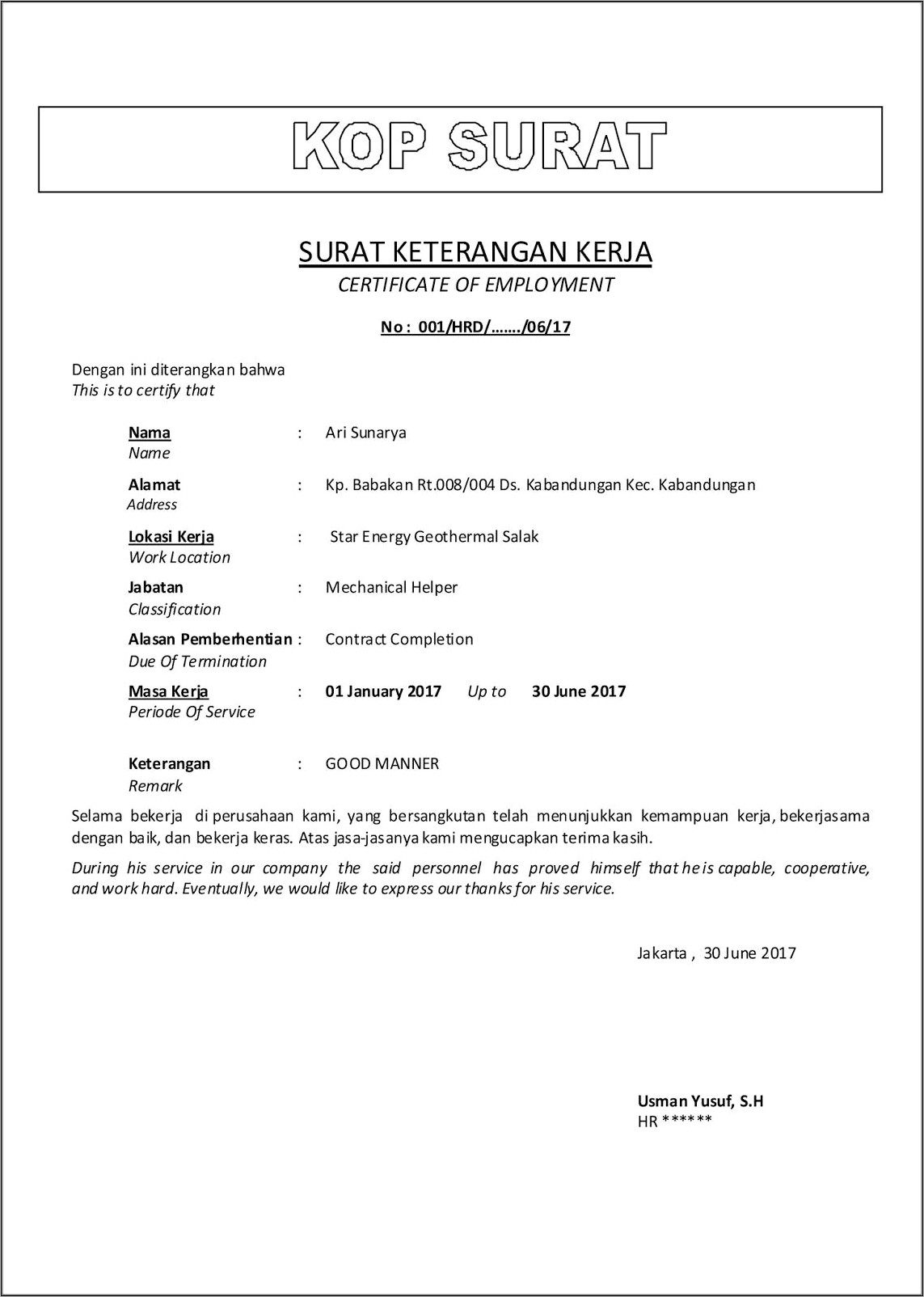 Contoh Alasan Surat Permohonan Pensiun Atas Permintaan Sendiri