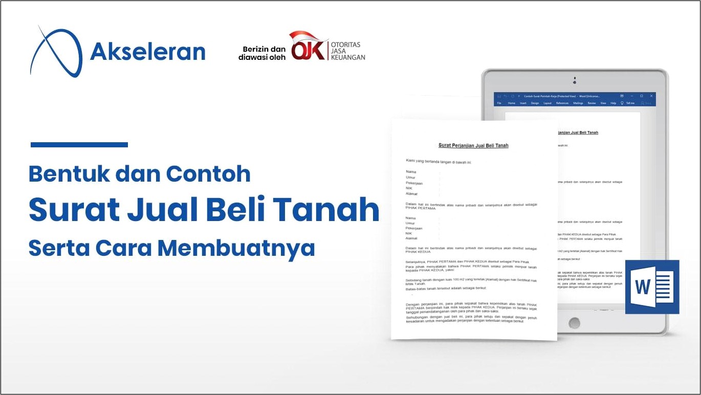 Contoh Blangko Surat Perjanjian Jual Beli