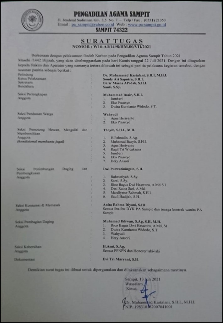 Contoh Contoh Surat Permohonan Daging Qurban