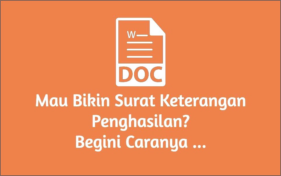 Contoh Form Surat Keterangan Penghasilan