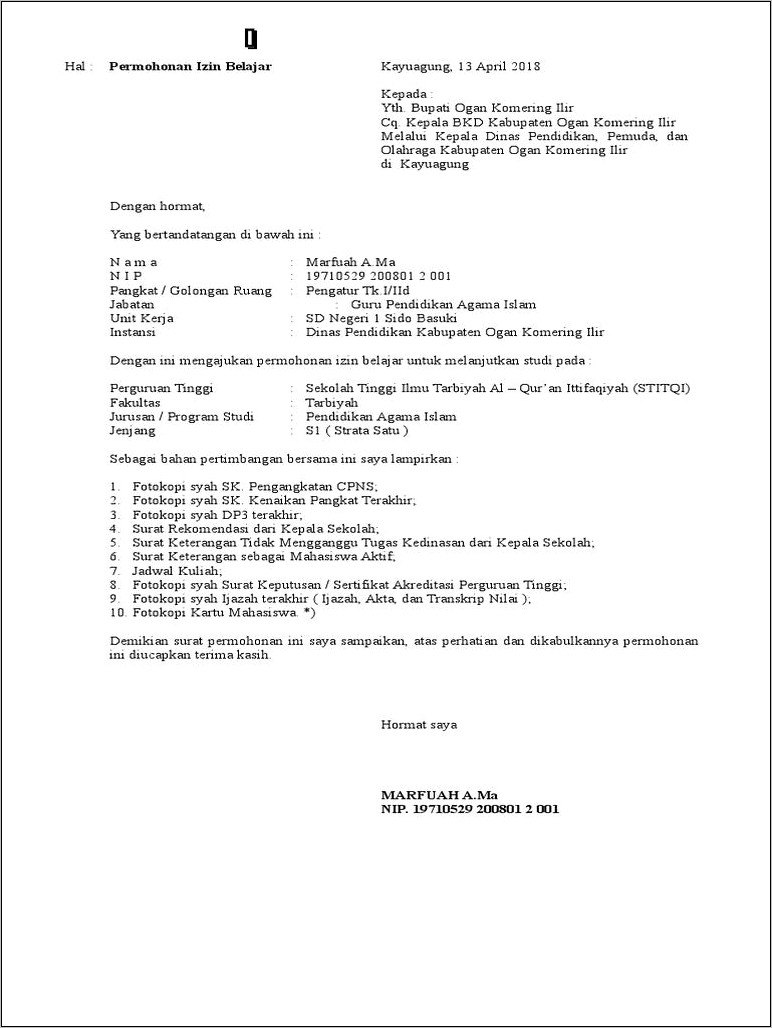 Contoh Format Dokumen Surat Permohonan Izin Ke Bupati