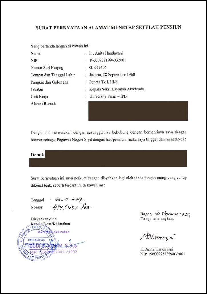 Contoh Format Surat Keterangan Selesai Pengabdian