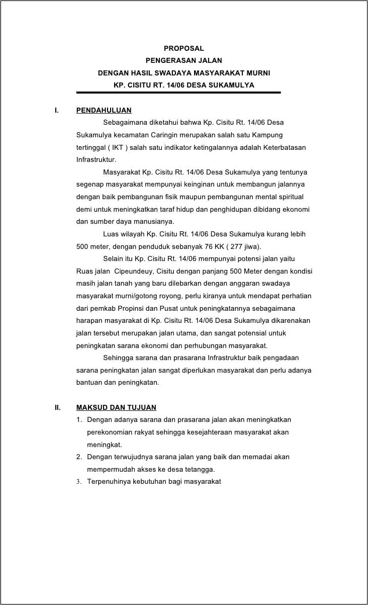 Contoh Format Surat Permohonan Pelandaian Trotoar